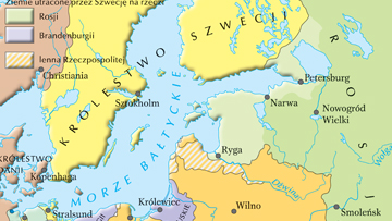 Obszar Morza Bałtyckiego w 1721 r., po wojnach północnych.