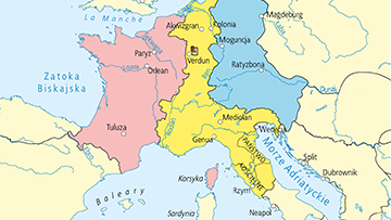 Podział państwa Franków w 843 r.